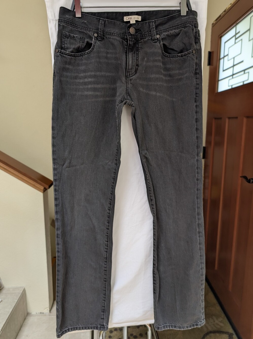 Cabi Jeans Cotton Distressed Black Sz 8